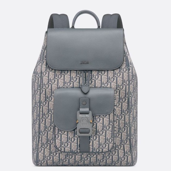 Zaino Dior Saddle con Patta Jacquard Grigio Obliquo