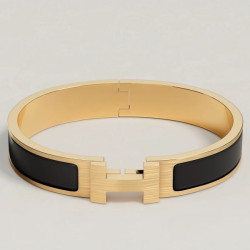 Qualità superiore replica Bracciale Clic HH Hermès in smalto nero