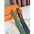 Cintura Hermès H Ancre reversibile, 32 mm, pelle di vitello Epsom Nero e Verde