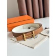 Cintura Hermès H Ancre reversibile, 32 mm, pelle di vitello Epsom Oro e Bianco