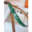 Alta gamma replica Cintura Hermès Kelly 18 in alligatore lucido color malachite Alta gamma replica Cintura Hermès Kelly 18 in alligatore lucido color malachite