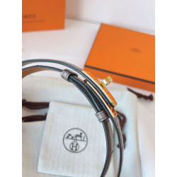 Cintura Hermès Kelly 18 in alligatore lucido color tourterelle