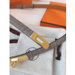 Cintura Hermès Kelly 18 in alligatore lucido color tourterelle