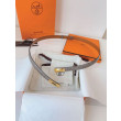 Cintura Hermès Kelly 18 in alligatore lucido color tourterelle