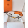 Cintura Hermès Kelly 18 in alligatore lucido color tourterelle