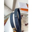 Alta gamma replica Cintura Hermès Kelly Jean 18 in denim ed Epsom