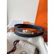 Alta gamma replica Cintura Hermès Kelly Jean 18 in denim ed Epsom