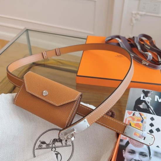 Cintura Hermès Kelly Pocket 18 in vitello Epsom color oro Cintura Hermès Kelly Pocket 18 in vitello Epsom color oro