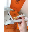 Pari all'originale replica Cintura Hermès Rivale 18 con fibbia Rivale in vitello Epsom bianco