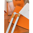 Pari all'originale replica Cintura Hermès Rivale 18 con fibbia Rivale in vitello Epsom bianco