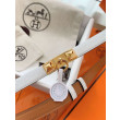 Pari all'originale replica Cintura Hermès Rivale 18 con fibbia Rivale in vitello Epsom bianco