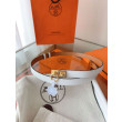 Pari all'originale replica Cintura Hermès Rivale 18 con fibbia Rivale in vitello Epsom bianco