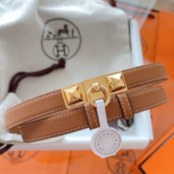 Cintura Hermès Rivale 18 in vitello Epsom color oro
