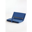 Dettagli perfetti Replica Portafoglio lungo Hermès Bearn fatto a mano in pelle di vitello Epsom blu Francia imitazione Outlet