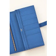 Dettagli perfetti Replica Portafoglio lungo Hermès Bearn fatto a mano in pelle di vitello Epsom blu Francia imitazione Outlet