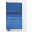 Dettagli perfetti Replica Portafoglio lungo Hermès Bearn fatto a mano in pelle di vitello Epsom blu Francia imitazione Outlet