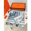 falso Replica Scialle Hermès Grigio Phaeton's Wheels Bandana 140 imitazione Outlet
