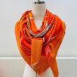 falso Replica Scialle Hermes Orange Projets Carres 140 imitazione Outlet