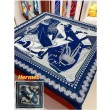 Qualità superiore replica falso Scialle Bandana Hermes Blue Zuavi e Draghi 140