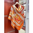 falso Scialle Hermès Etriers Fantaisie Arancione 140