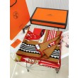 falso Scialle Hermès Etriers Fantaisie Noisette 140