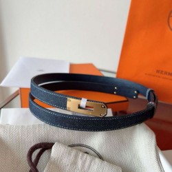 Replica Alta gamma replica Cintura Hermès Kelly Jean 18 in denim ed Epsom Imitazioni Replica qualità specchio Alta gamma replica Cintura Hermès Kelly Jean 18 in denim ed Epsom