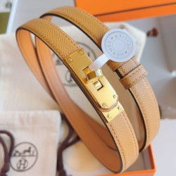 Replica qualità specchio Pari all'originale replica Cintura Hermès Kelly 18 Biscuit Epsom