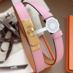 Replica qualità specchio Cintura Hermès Kelly 18 Rosa Epsom