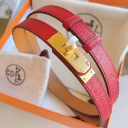 Replica qualità specchio Cintura Hermès Kelly 18 Rossa Epsom