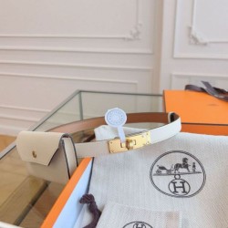 Replica Qualità superiore Cintura Hermès Kelly Pocket 18 in vitello Epsom bianco