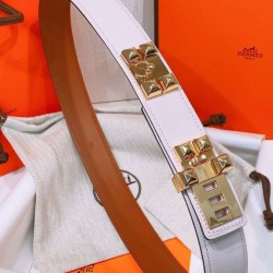 Replica qualità specchio Cintura Hermès Collier de Chien 32 Malva Chiaro Epsom