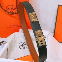 Replica qualità specchio Cintura Hermès Collier de Chien 32 Nero Epsom Vitello