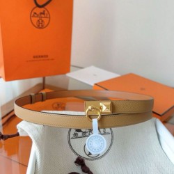 Replica Qualità superiore Cintura Hermès Rivale 18 con fibbia Rivale pelle di vitello Epsom Chai