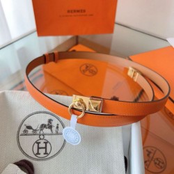 Replica Cintura Hermès Rivale 18 con fibbia Rivale pelle di vitello Epsom Arancione