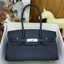Replica qualità specchio Borsa  1:1 a spalla Hermès Birkin Light 29 nera Clemence