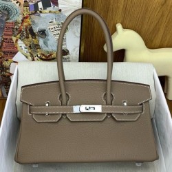 Replica qualità specchio Borsa a spalla Hermes Birkin Light 29 Taupe Clemence