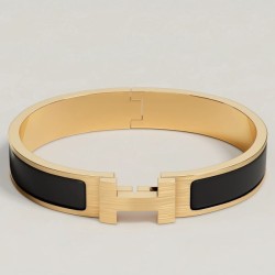 Replica qualità specchio Qualità superiore replica Bracciale Clic HH Hermès in smalto nero