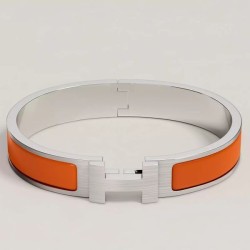 Replica qualità specchio Bracciale Clic HH Hermès in smalto arancione