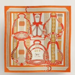 Replica qualità specchio falso Scialle Hermès Etriers Fantaisie Arancione 140