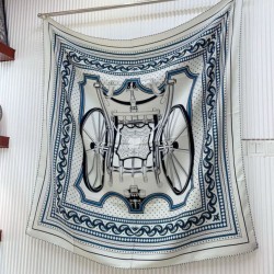 Replica qualità specchio falso  Scialle Hermès Grigio Phaeton's Wheels Bandana 140