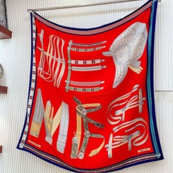 Replica qualità specchio Scialle Hermès Piment Equestrian Letters 140