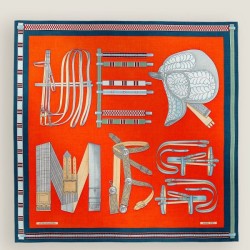 Replica qualità specchio Scialle Hermès Piment Equestrian Letters 140