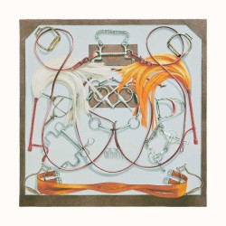 Replica qualità specchio Scialle Hermes Beige Projets Carres 140