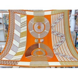 Scialle da dressage Tressage Hermes arancione 140 Scialle da dressage Tressage Hermes arancione 140