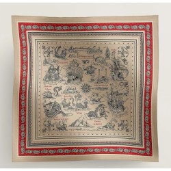 Replica qualità specchio Scialle Hermès Naturel Nautical Tattoos Bandana 140