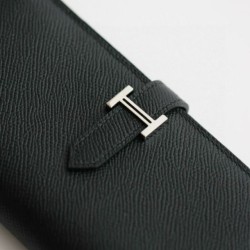 Replica Alta gamma replica Portafoglio lungo Hermès Bearn fatto a mano in pelle di vitello Epsom nera Imitazioni Replica qualità specchio Alta gamma replica Portafoglio lungo Hermès Bearn fatto a mano in pelle di vitello Epsom nera