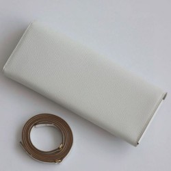 Replica qualità specchio Portafoglio Hermès Maillon To Go in pelle di vitello Epsom grigio chiaro