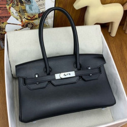 Replica Borsa a spalla Hermès Birkin Light 29 nera in pelle di vitello Swift imitazione Outlet