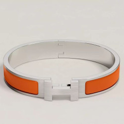 Replica Bracciale Clic HH Hermès in smalto arancione imitazione Outlet