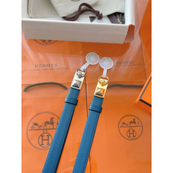 Pari all'originale replica Replica Hermès Rivale 18 Belt in Vitello Epsom Blu imitazione Outlet